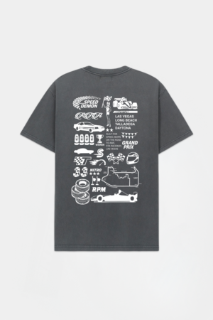 COLIN OVERSIZED SHORT SLEEVE TEE | VINTAGE BLACK MOTO MASH